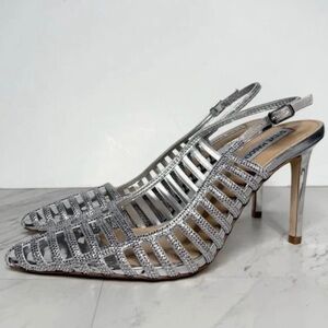 Steve Madden Metallic Silver Strappy Heels